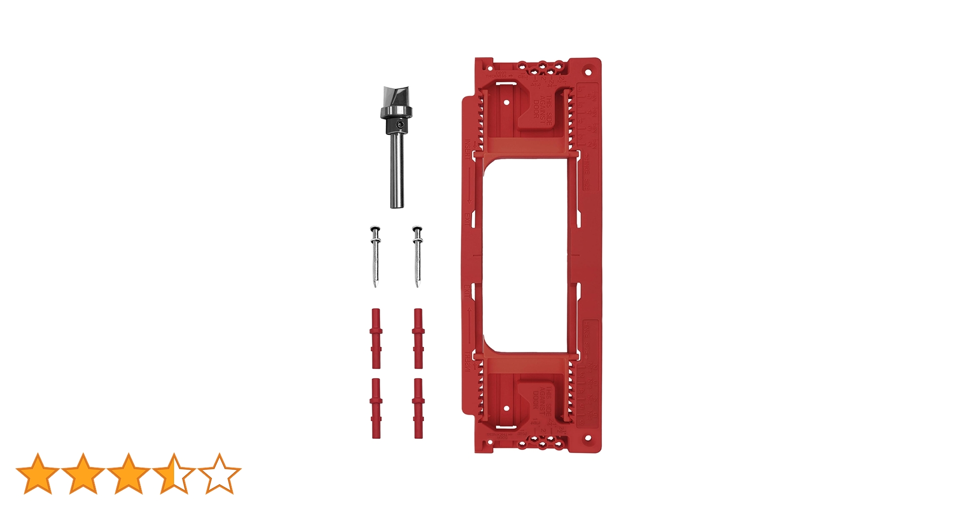 Mimeng Uomo Classic Red Door Jamb Hinge Jig, 8 Hinge Sizes 2-1/2